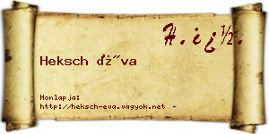 Heksch Éva névjegykártya